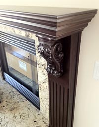 fireplace mantel, cabinetry
