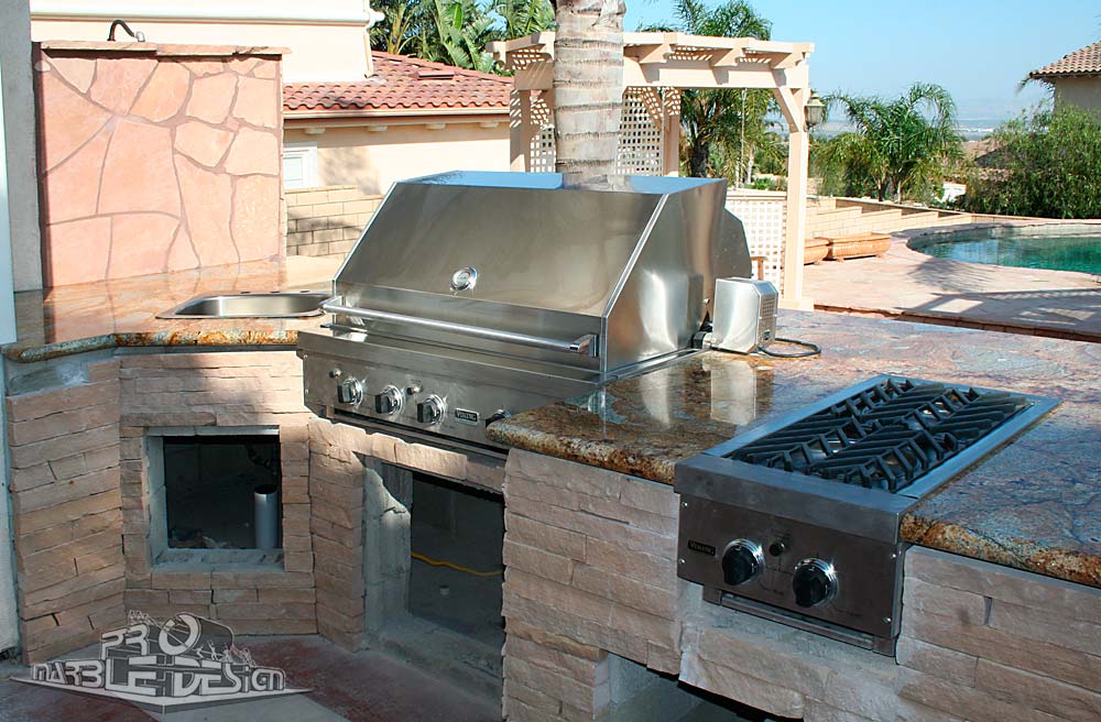 marble poolside BBQ
